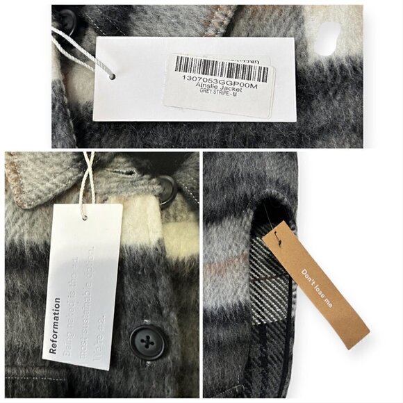 Reformation Ainslie Jacket/Coat in Plaid, Size M, New with Tags - Picture 13 of 16